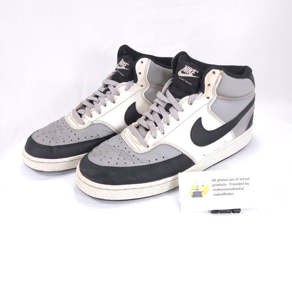 Nike Court Vision Mid Athletic Lace Up Shoe Mens Size 9.5 DN3577-002 White